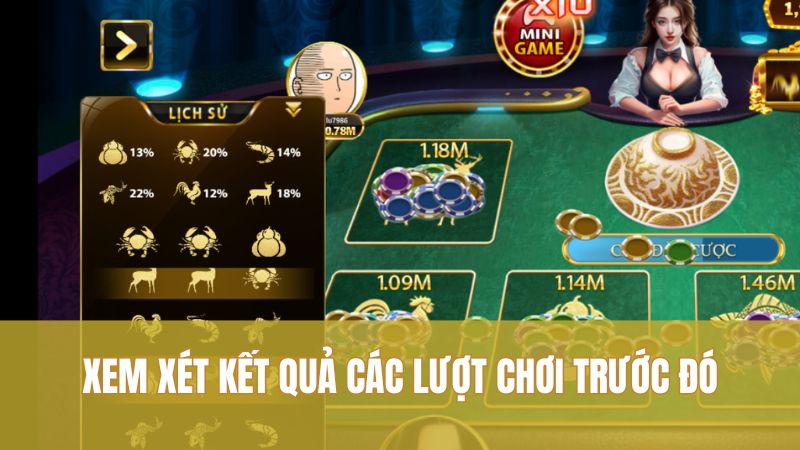 Xem xét kết quả các lượt chơi trước đó